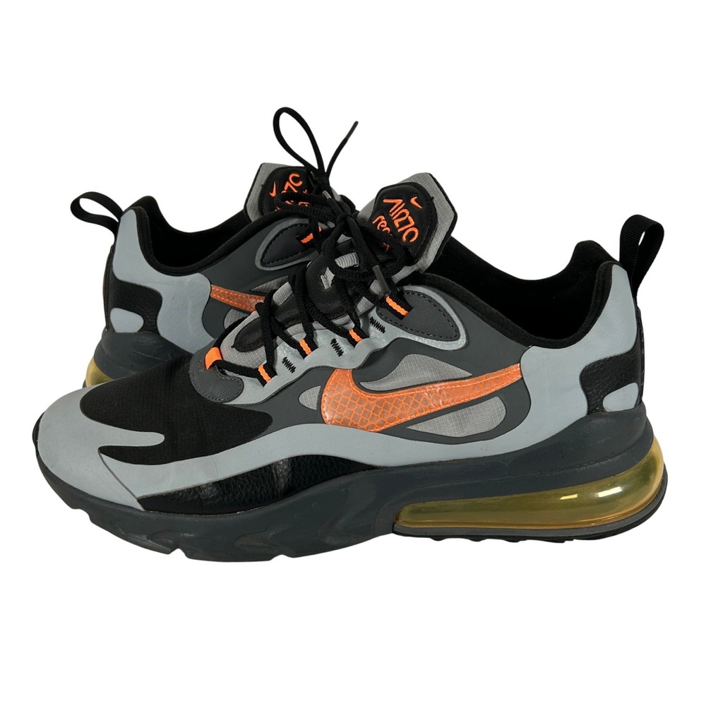 Nike Air Max 270 React Black Wolf Grey Total Orange CD2049-006 Mens 11.5
